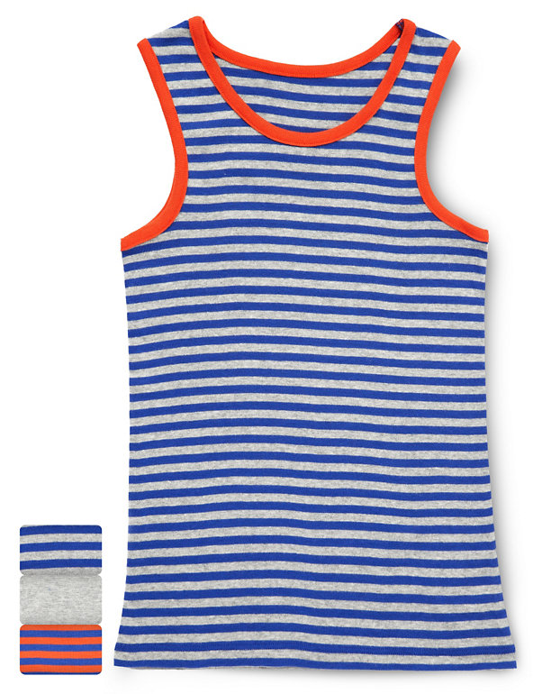 Pure Cotton Assorted Vests (1-10 Years) Image 1 of 1