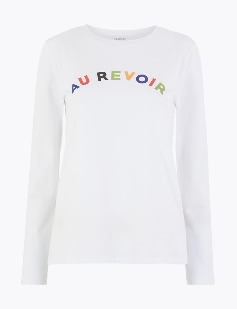 Pure Au Revoir Straight Fit T-Shirt | M&S | M&S