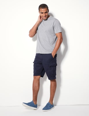 m&s mens white shorts