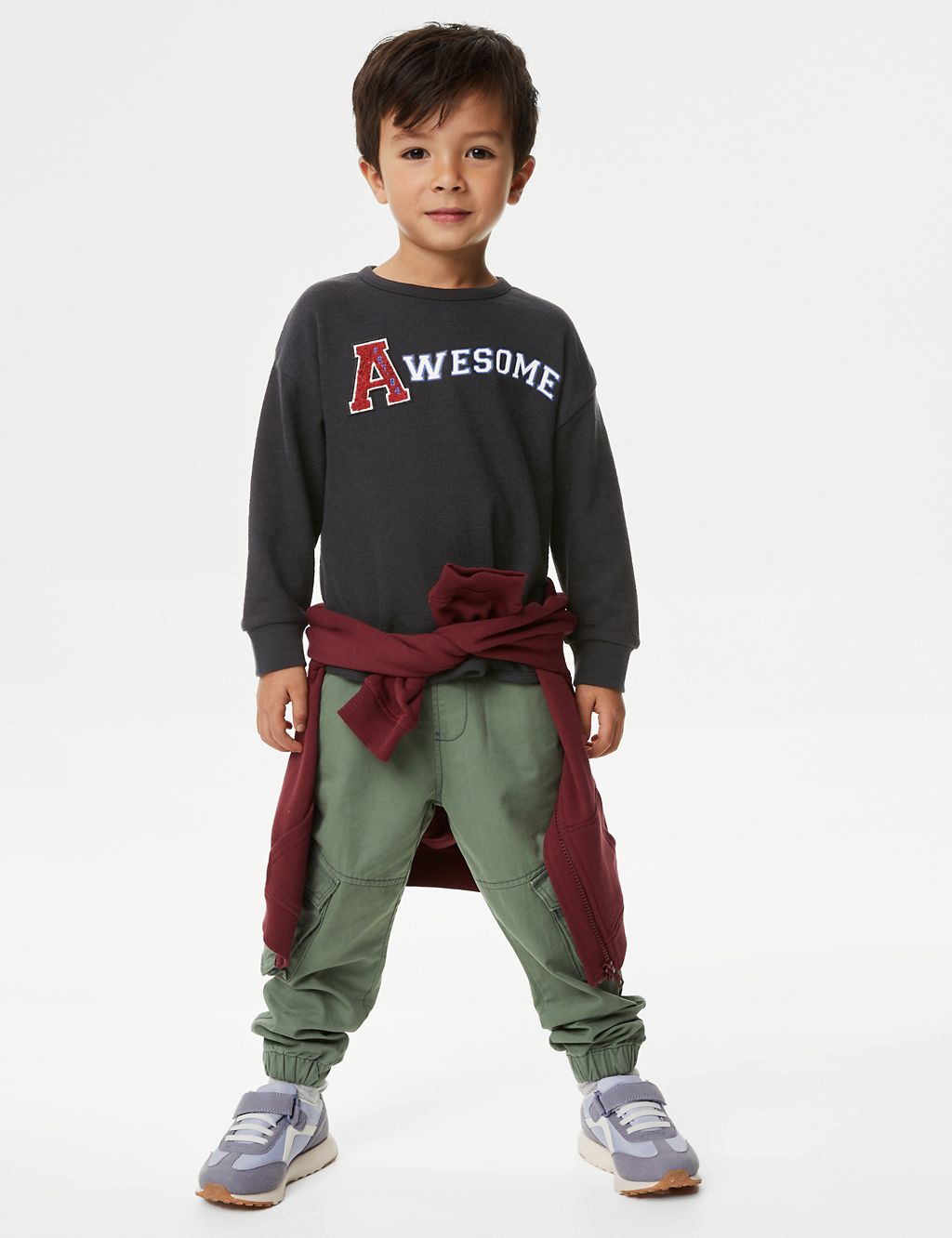 Pure Cotton Awesome Slogan Sweatshirt (2-8 Yrs) | M&S Collection | M&S