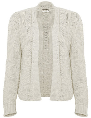 Pure Cotton Aztec Knitted Cardigan Image 2 of 6