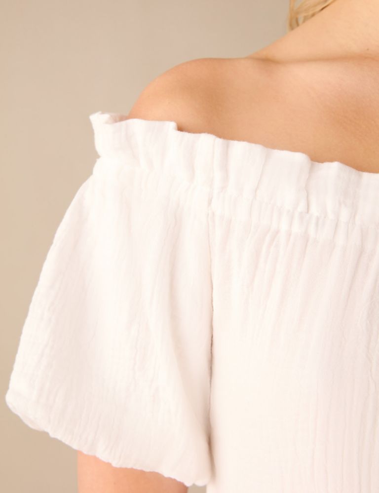 Pure Cotton Bardot Maxi Tiered Dress 7 of 8
