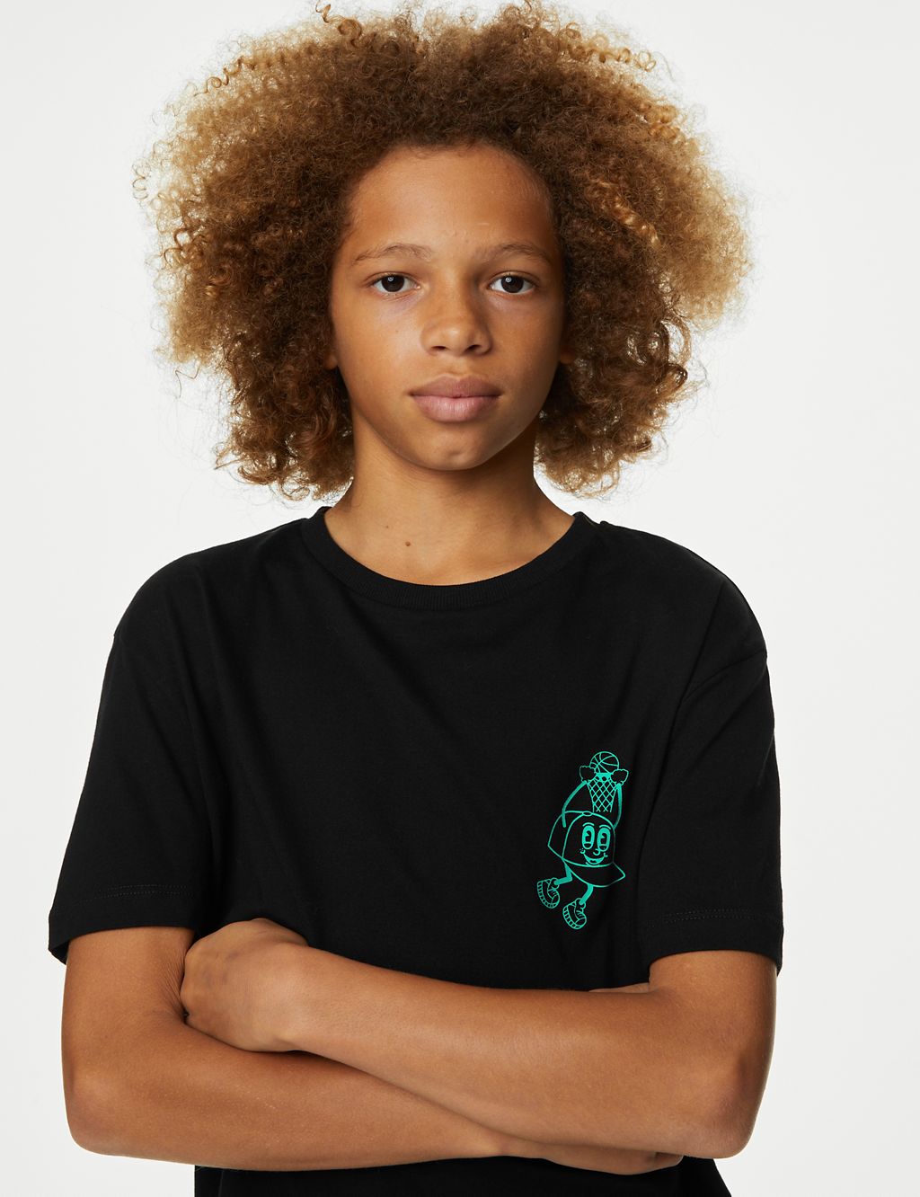 Pure Cotton Basketball Graphic T-Shirt (6-16 Yrs) | M&S Collection | M&S