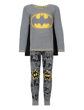 Pure Cotton Batman™ Appliqué Pyjamas with Cape (1-7 Years) Image 2 of 5