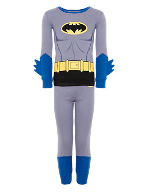 Pure Cotton Batman™ Pyjamas with Cap Image 2 of 6