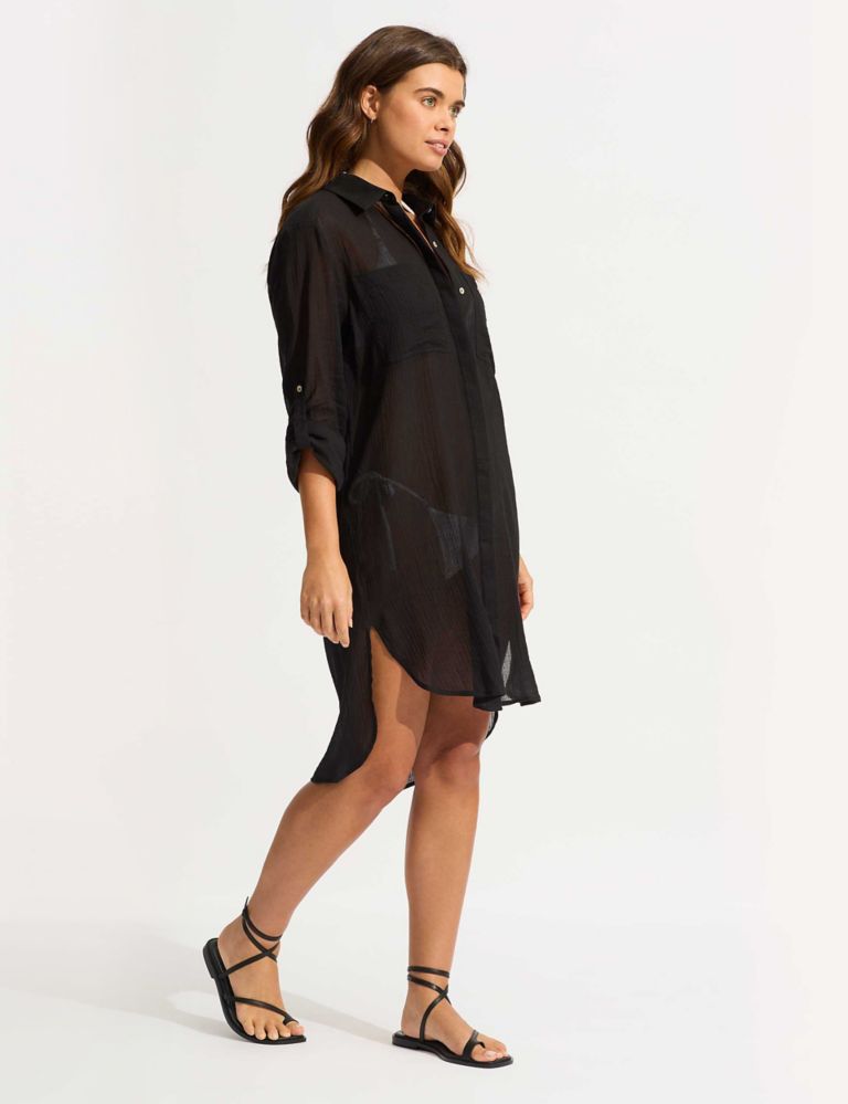 Pure Cotton Beach Cover Up Shirt 2 of 4