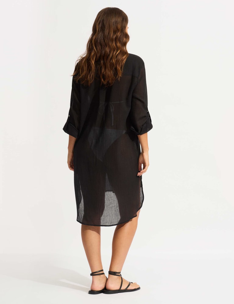 Pure Cotton Beach Cover Up Shirt Seafolly M&S