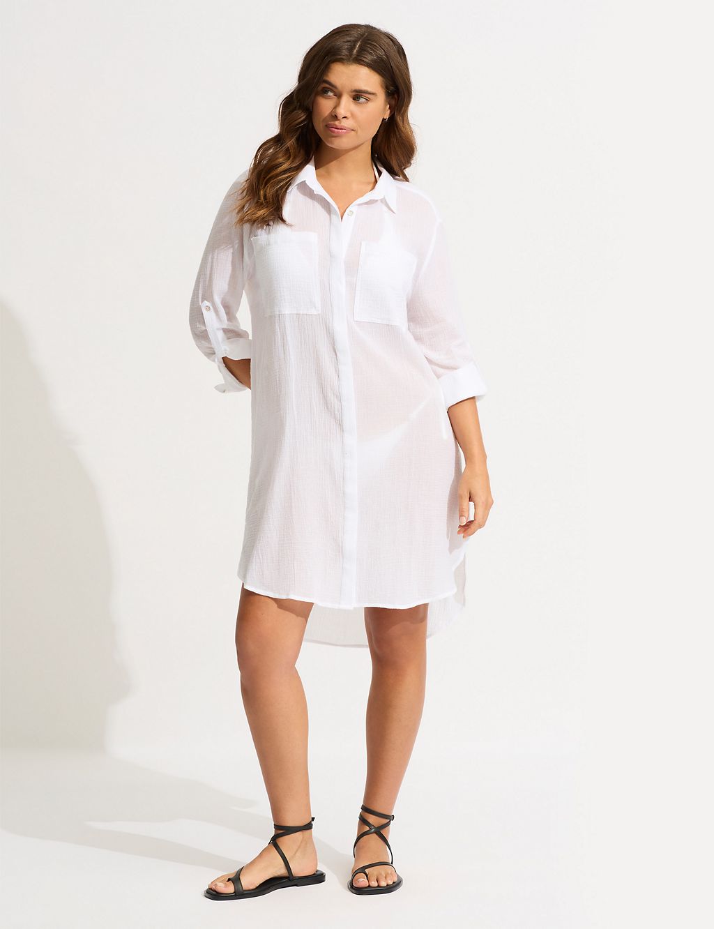 Pure Cotton Beach Cover Up Shirt 3 of 4