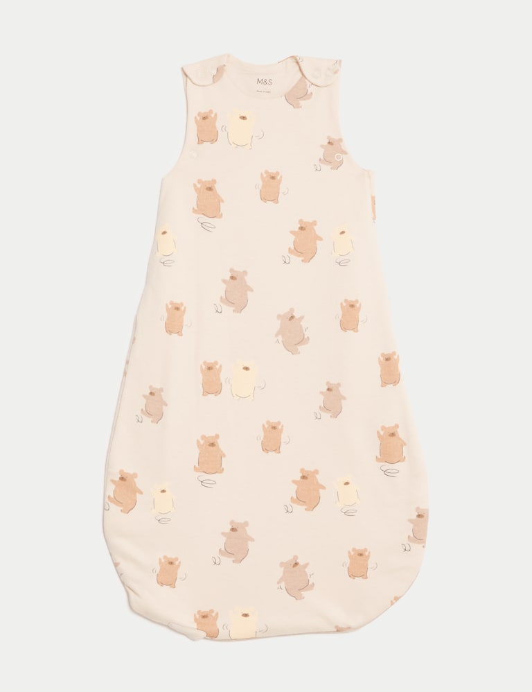 Pure Cotton Bear 1.5 Tog Sleeping Bag (0-36 Mths) 1 of 3