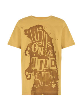 Pure Cotton Bear Print T-Shirt (5-14 Years) Image 2 of 4