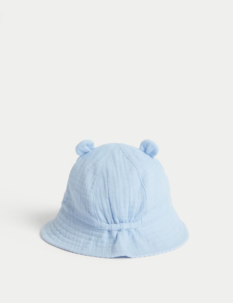 Pure Cotton Bear Sun Hat (0-18 Mths) 2 of 3
