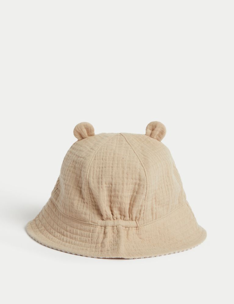 Pure Cotton Bear Sun Hat (0-18 Mths) 2 of 3