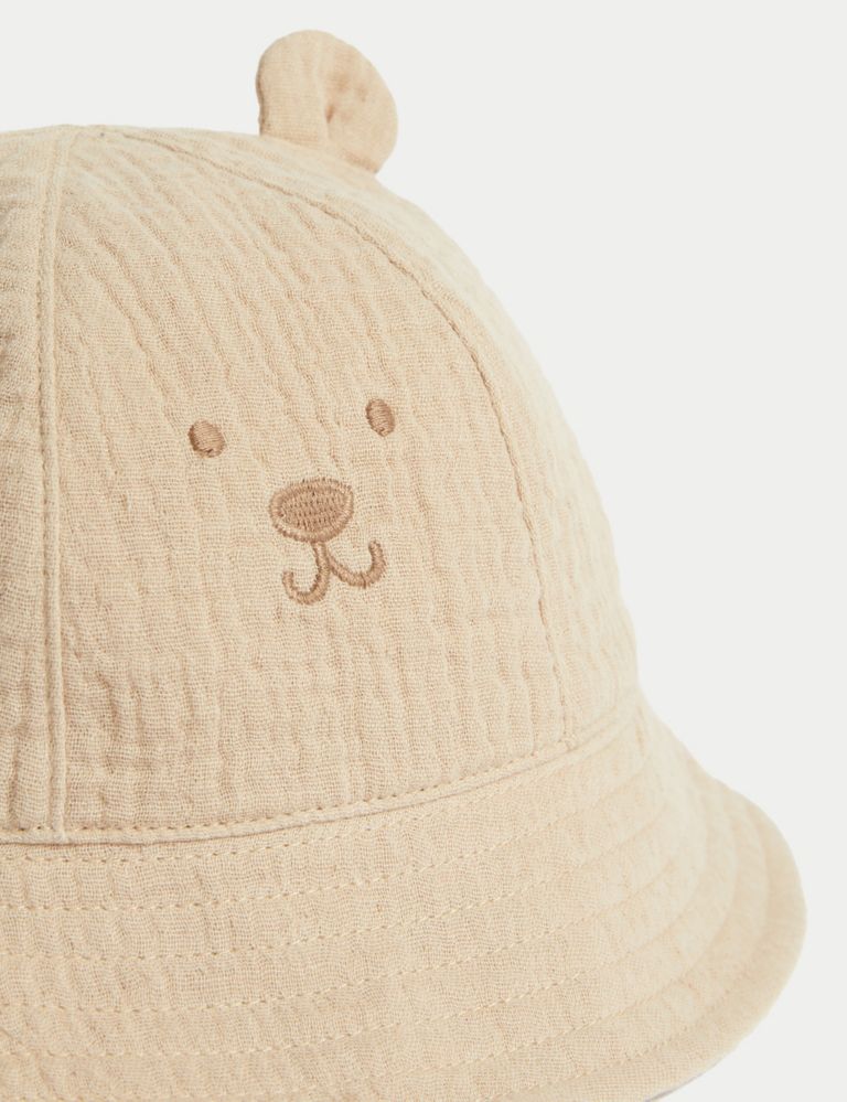 Pure Cotton Bear Sun Hat (0-18 Mths) 3 of 3