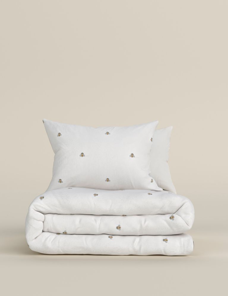 Pure Cotton Bee Embroidered Bedding Set 4 of 4
