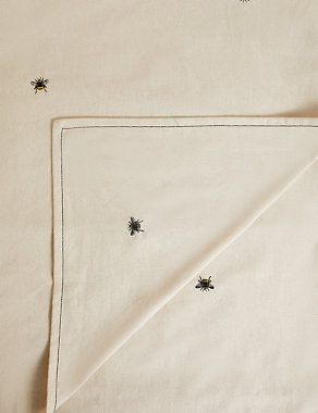 Pure Cotton Bee Embroidered Tablecloth Image 2 of 4