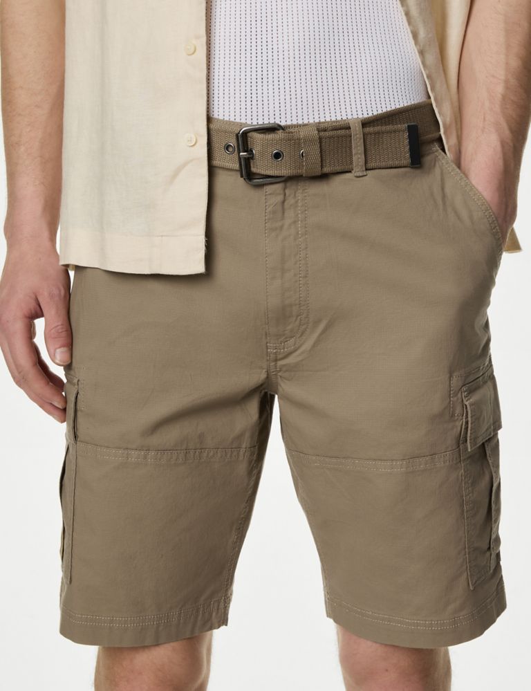 Pure Cotton Belted Cargo Shorts 1 of 6