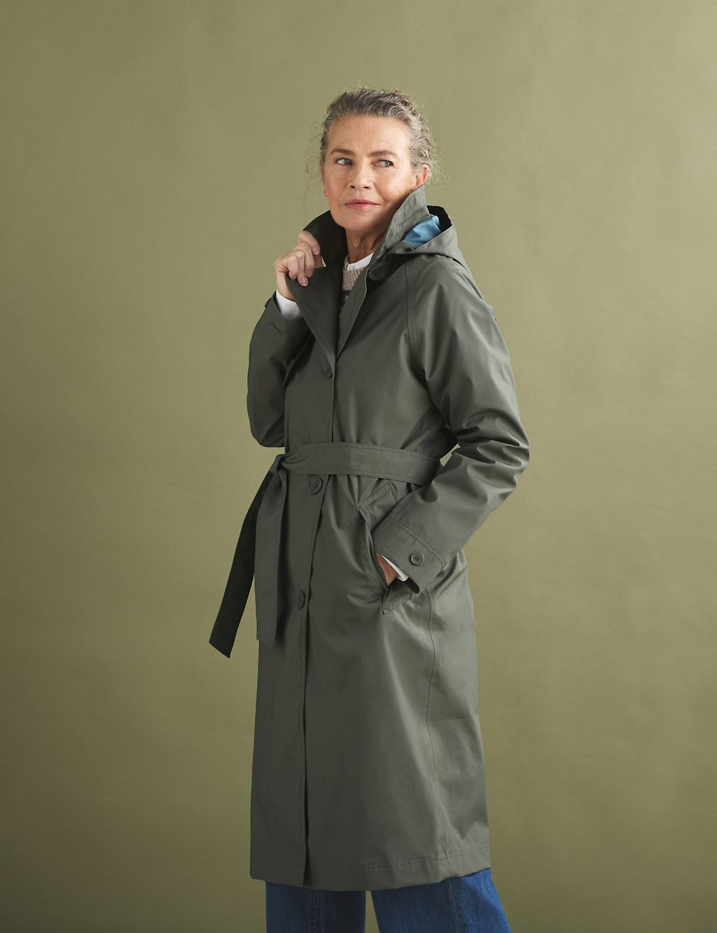 Pure Cotton Belted Double Breasted Trench Coat 4 of 6
