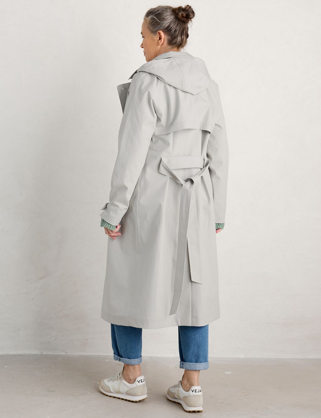 Pure Cotton Belted Double Breasted Trench Coat 7 of 8