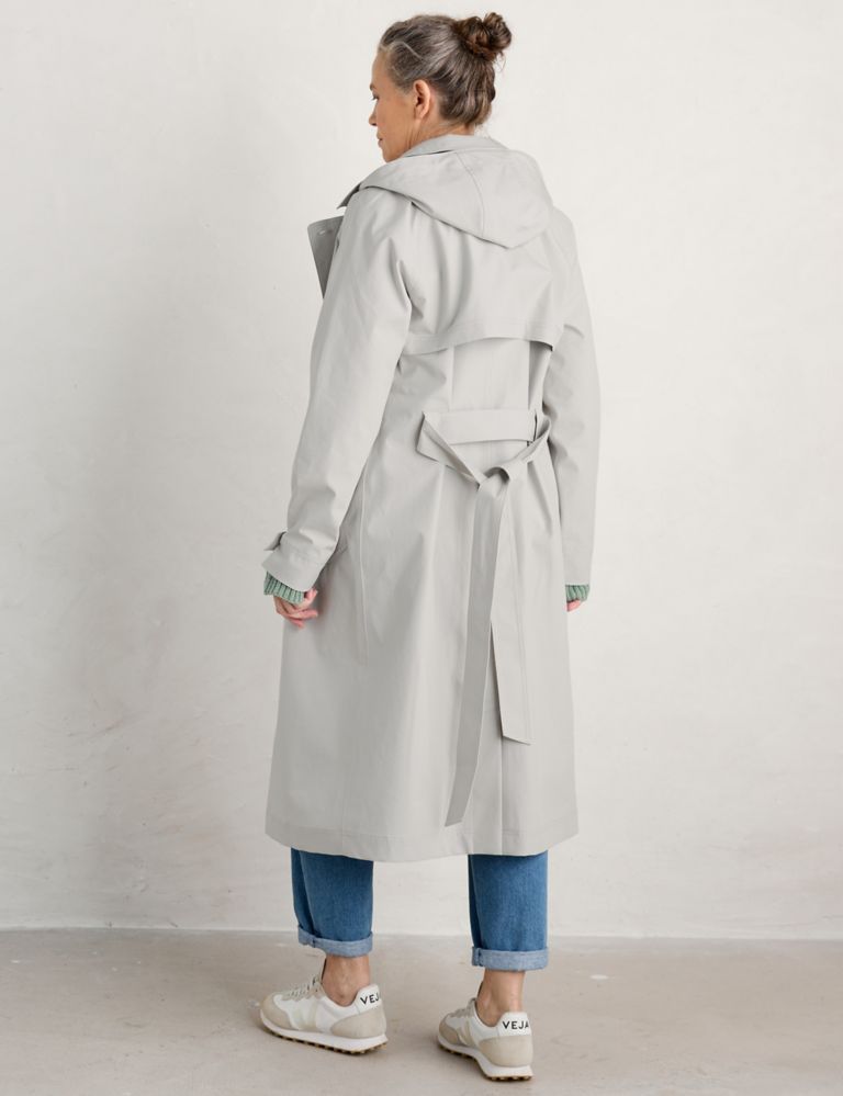 Pure Cotton Belted Double Breasted Trench Coat 4 of 8