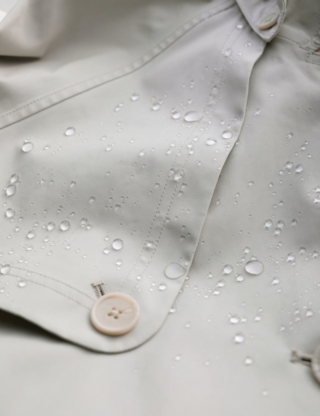 (RTW) Mid Length Double Breasted Trench Coat with Belt - Sand Cotton