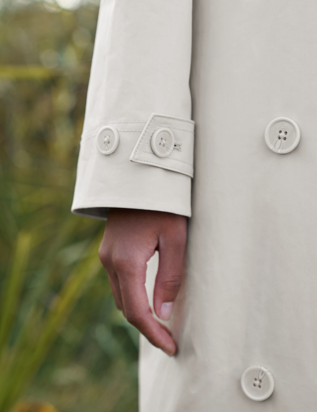 Belted Double-Breasted Suede Effect Long Trench Coat main image 1