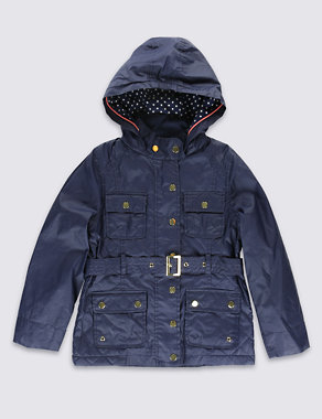 Pure Cotton Belted Jacket with Stormwear™ (5-14 Years) Image 2 of 5