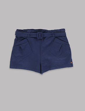 Pure Cotton Belted Shorts (5-14 Years) Image 2 of 3