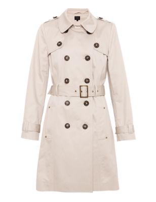 Pure Cotton Belted Trench Coat with Stormwear™ | M&S Collection | M&S