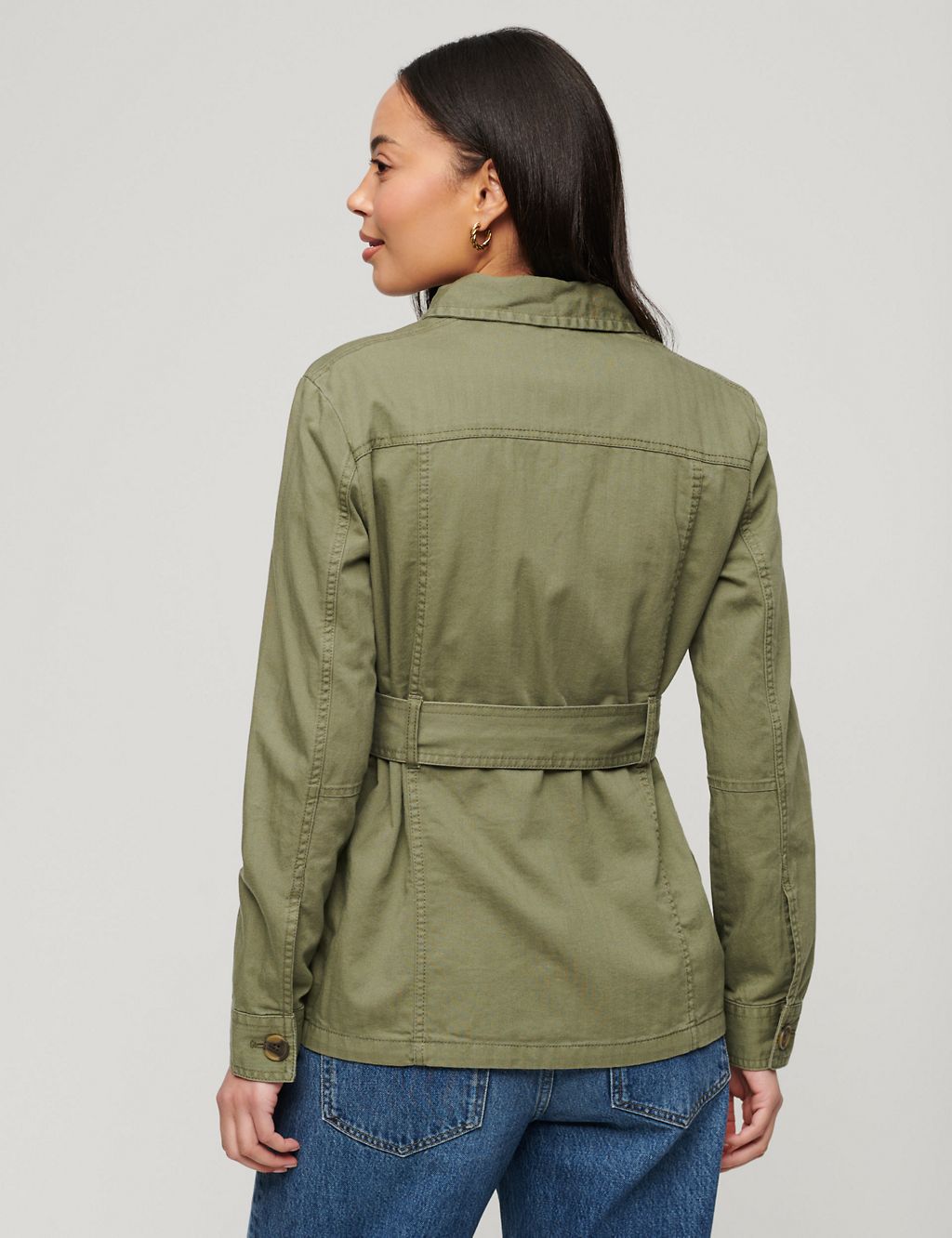 Pure Cotton Belted Utility Jacket 2 of 6