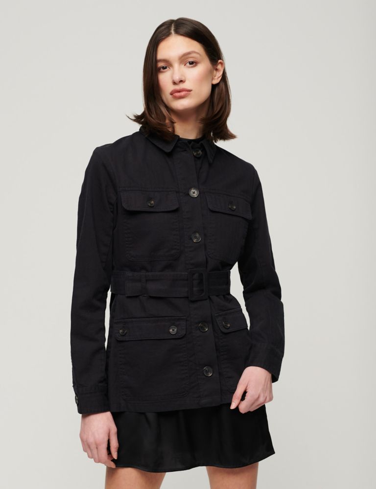 Pure Cotton Belted Utility Jacket 1 of 6