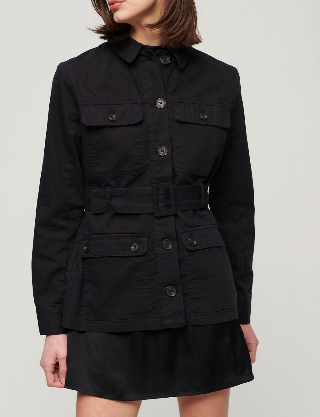 Pure Cotton Belted Utility Jacket 4 of 6