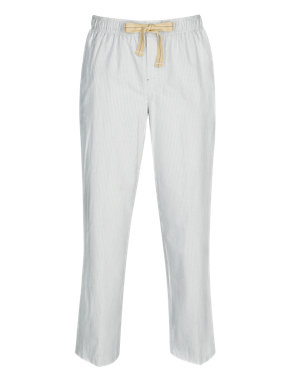 Pure Cotton Bengal Striped Oxford Pyjama Bottoms Image 2 of 3