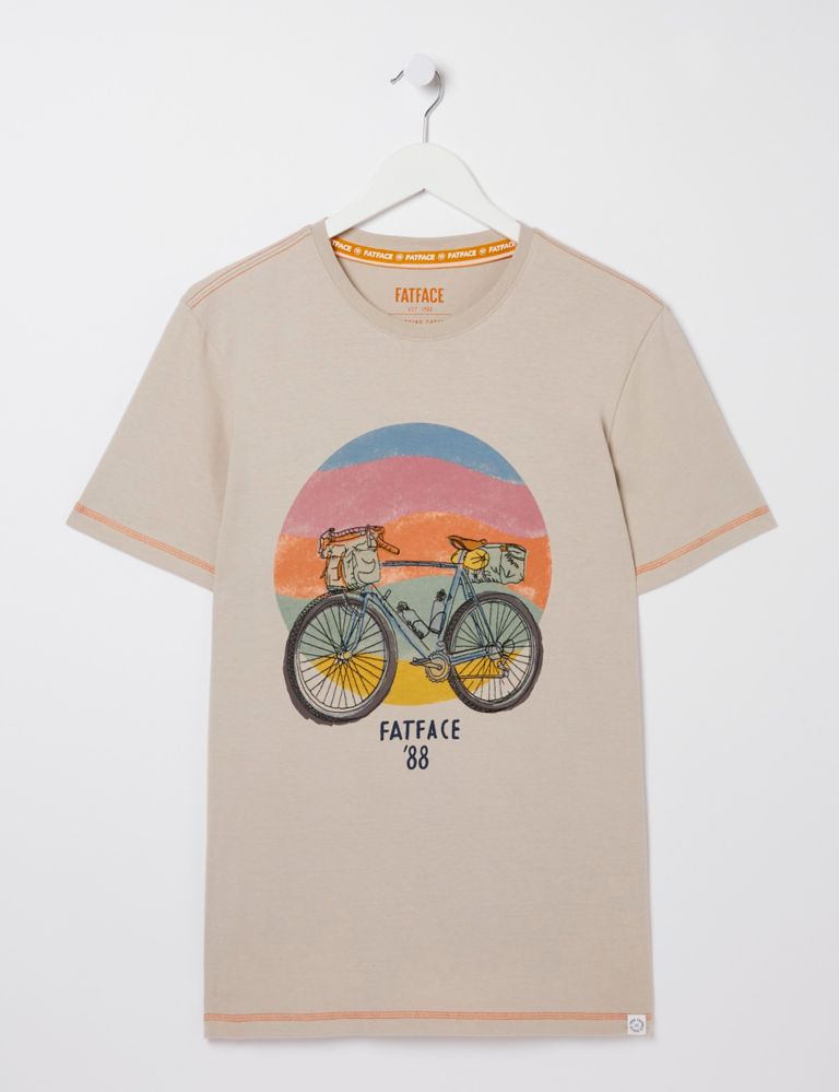 Pure Cotton Bicycle Graphic T-Shirt 1 of 4