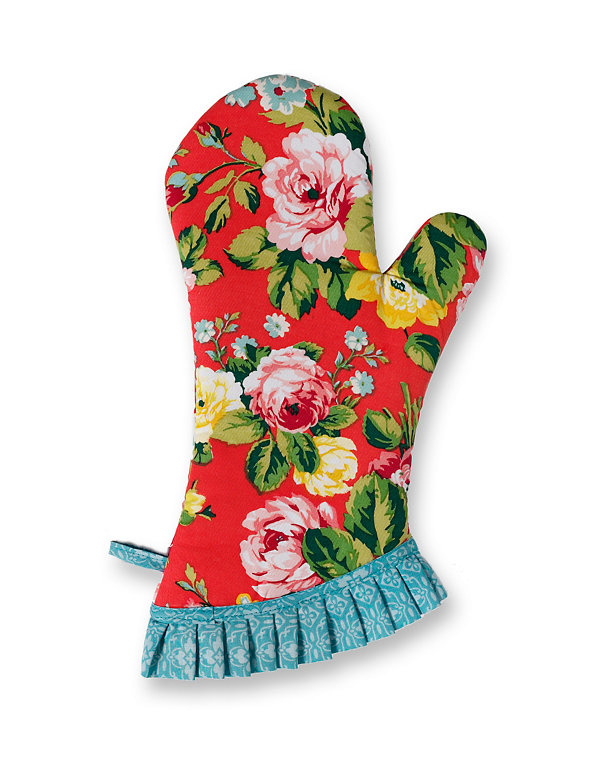 Pure Cotton Big Bloom Bouquet Oven Gloves Image 1 of 1