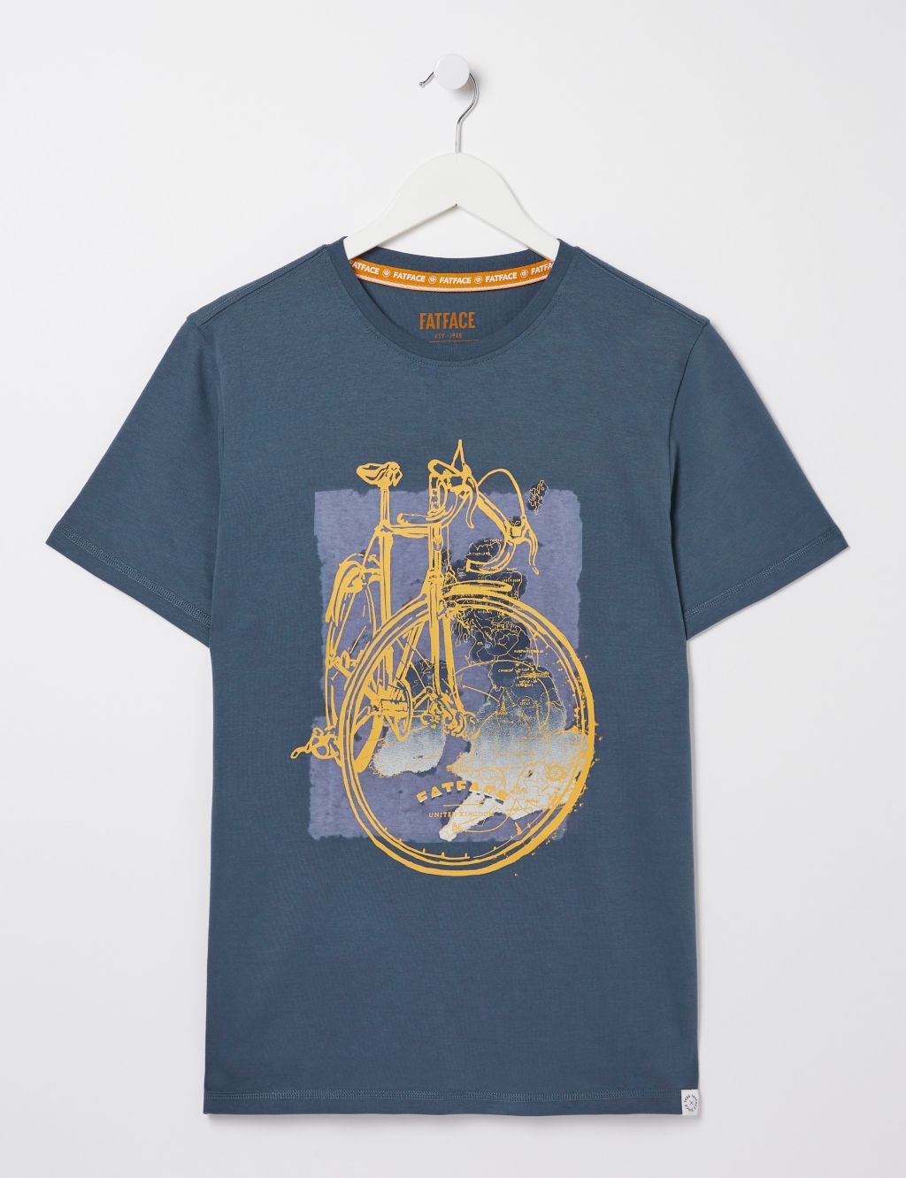 Pure Cotton Bike & Map Graphic T-Shirt 1 of 5