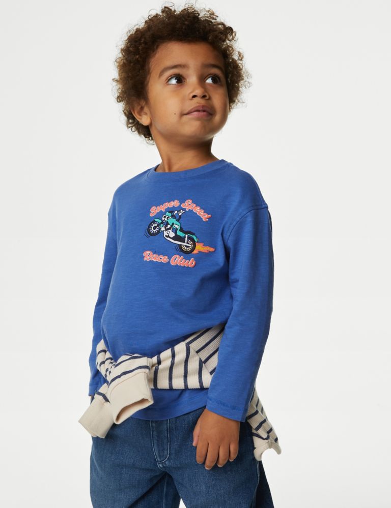Pure Cotton Bike Graphic Top (2-8 Yrs) 1 of 6