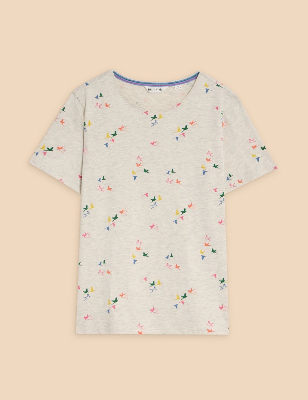 Pure Cotton Bird Print T-Shirt 1 of 6
