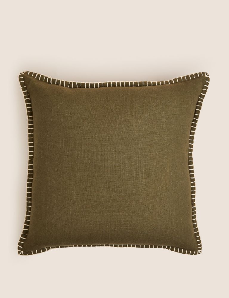 Pure Cotton Blanket Stitched Cushion 1 of 4