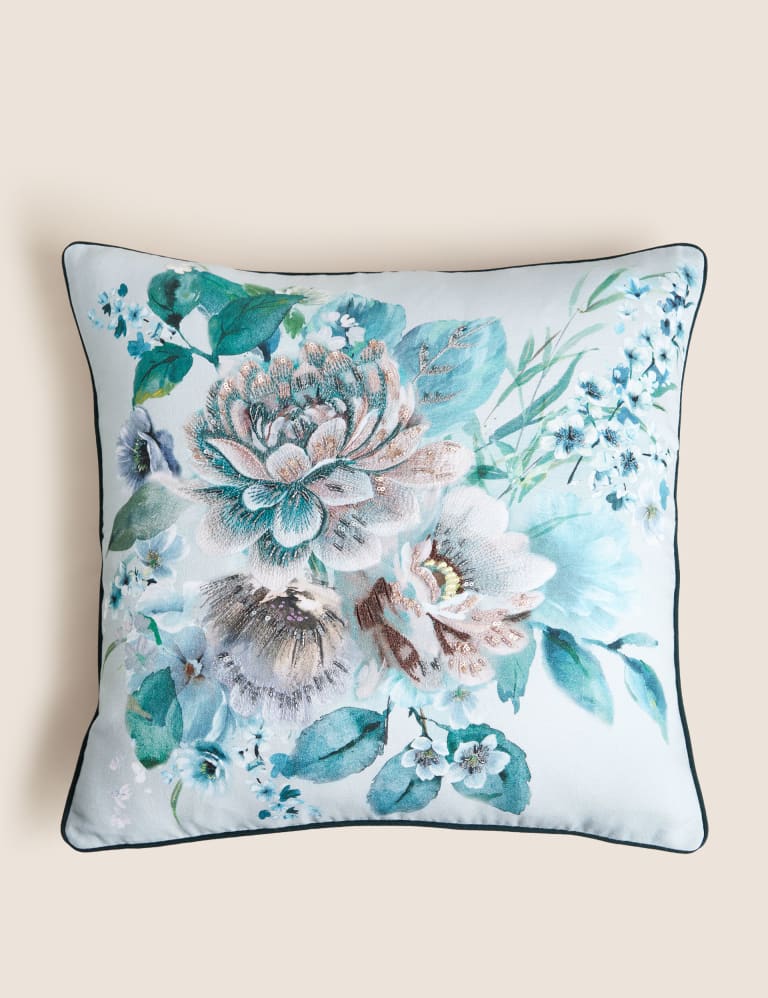Pure Cotton Blossom Floral Cushion M S Collection M S