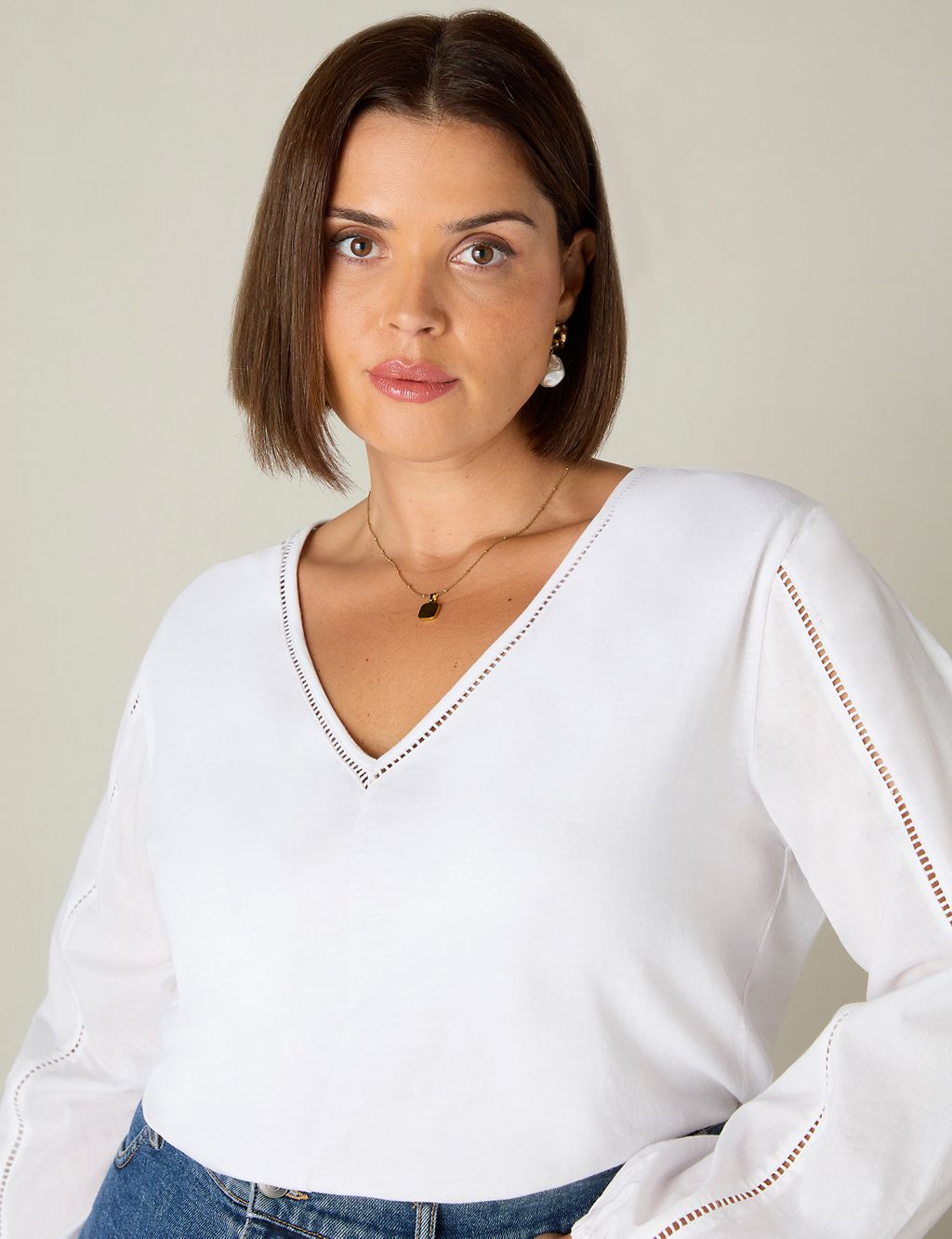 Pure Cotton Blouson Sleeve Top 2 of 5
