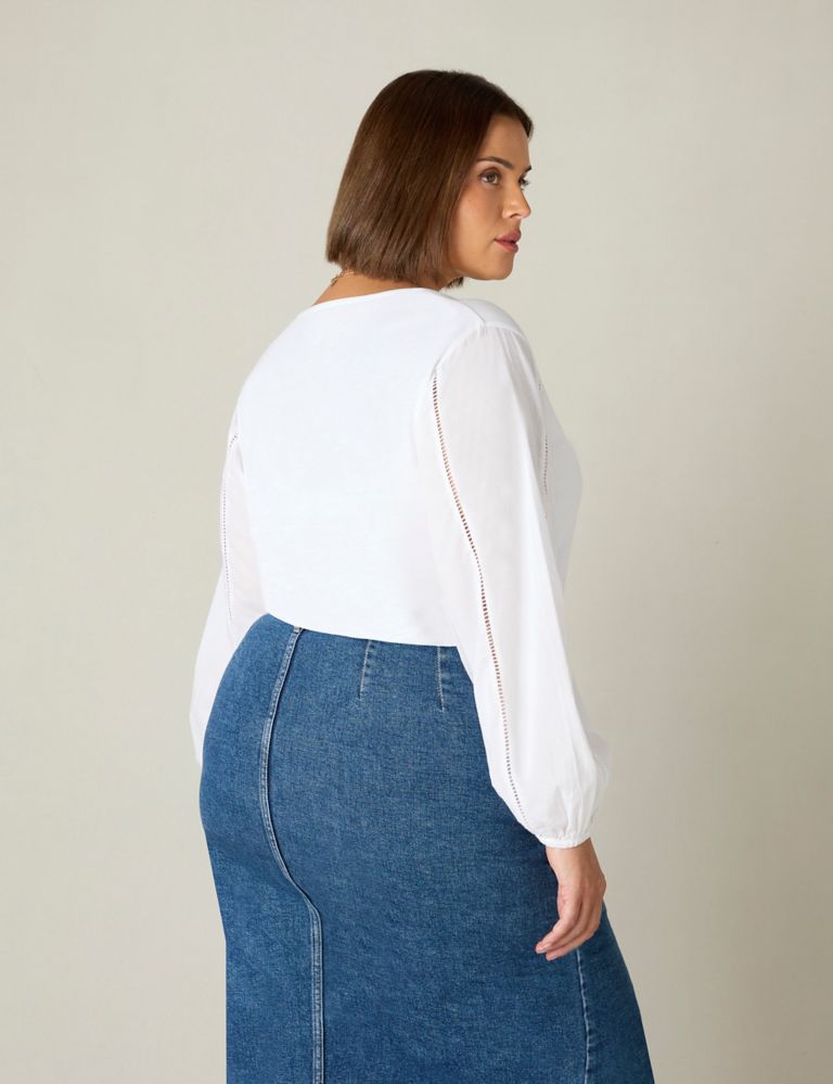 Pure Cotton Blouson Sleeve Top 4 of 5