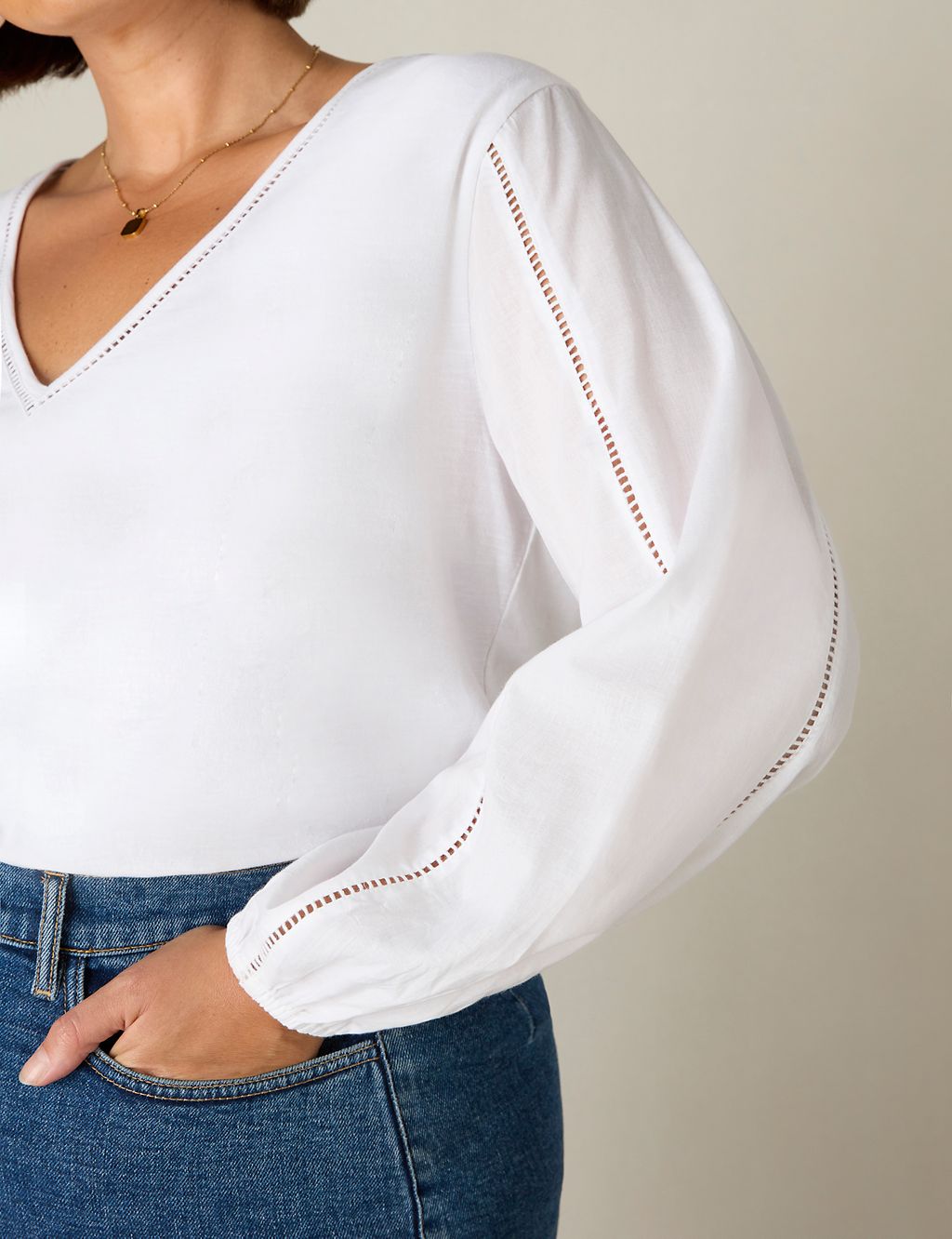 Pure Cotton Blouson Sleeve Top 5 of 5