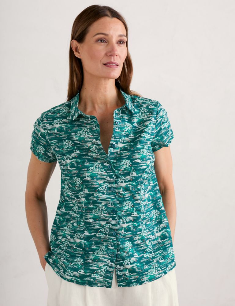 Pure Cotton Boat Print Shirt 3 of 6