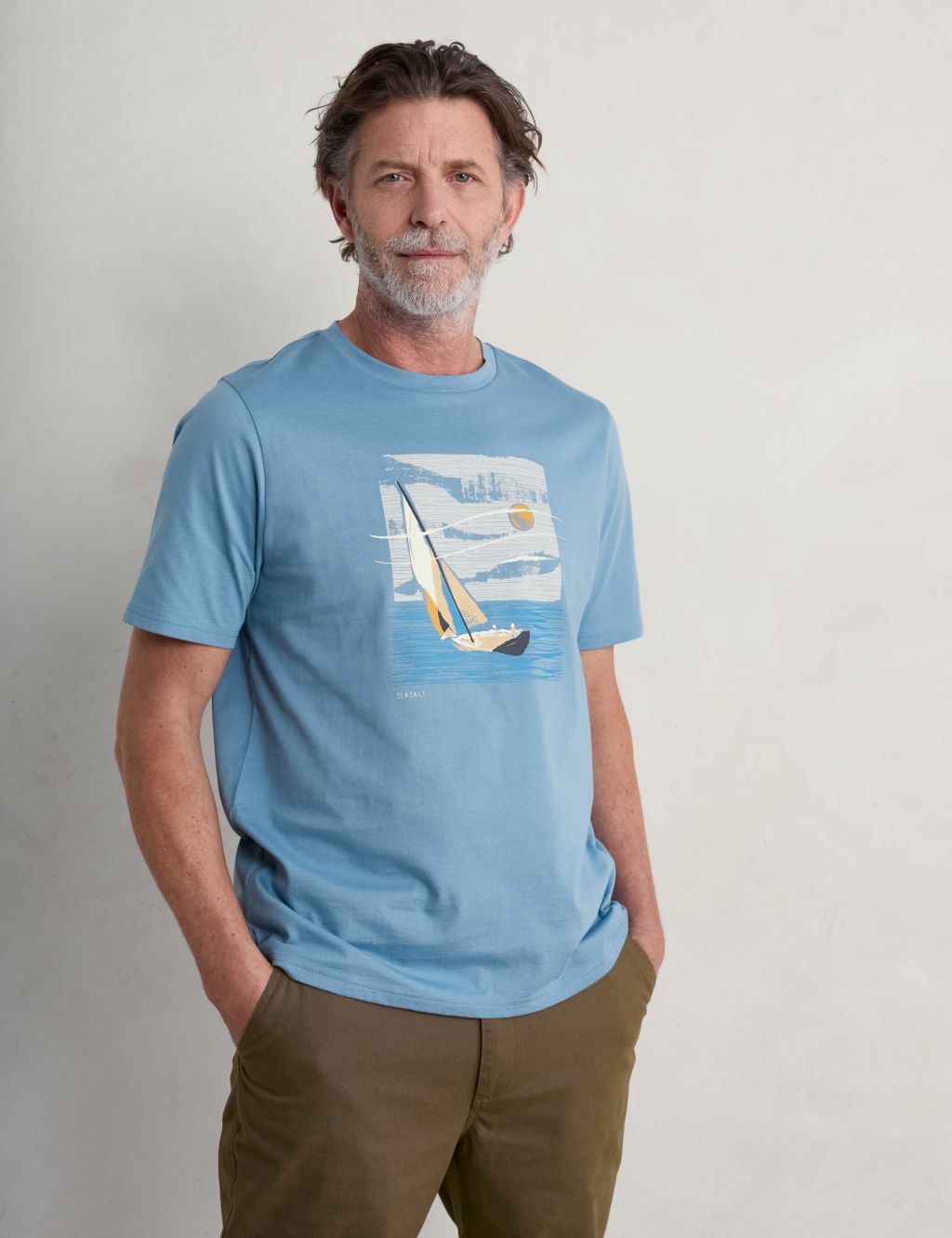 Pure Cotton Boat Print T-Shirt 4 of 5