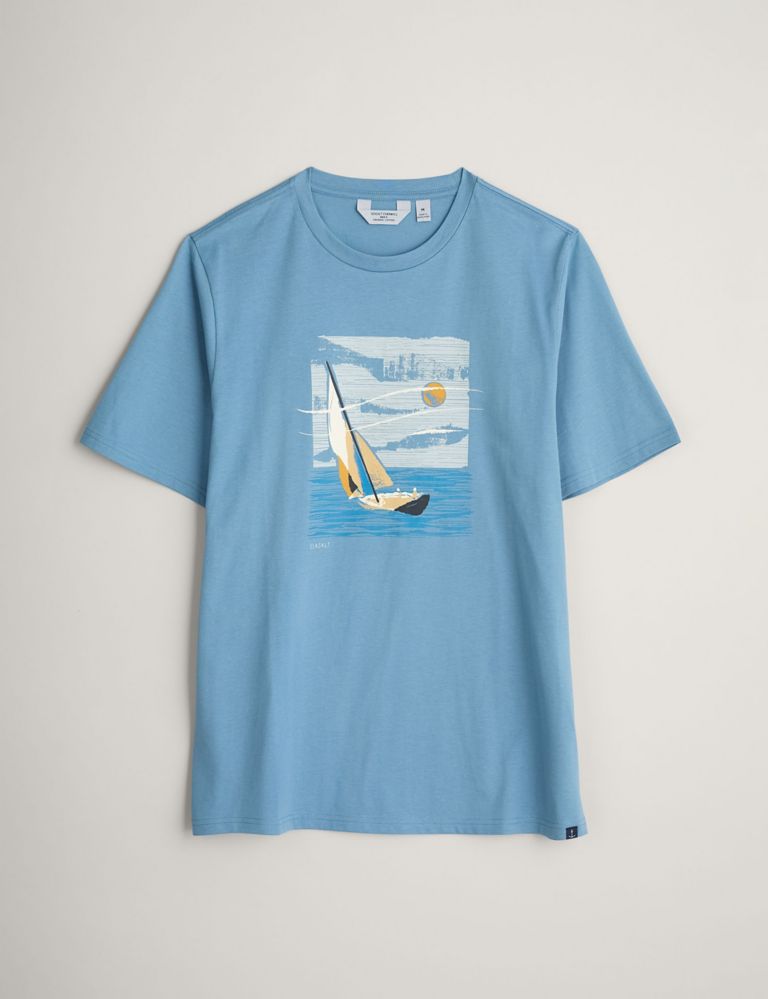 Pure Cotton Boat Print T-Shirt 2 of 5