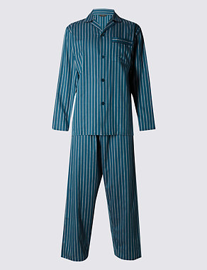Pure Cotton Bold Striped Pyjamas Image 2 of 4