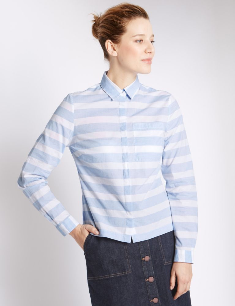 Pure Cotton Bold Striped Shirt 1 of 3
