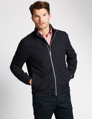 Pure Cotton Bomber Jacket with Stormwear Blue Harbour M S