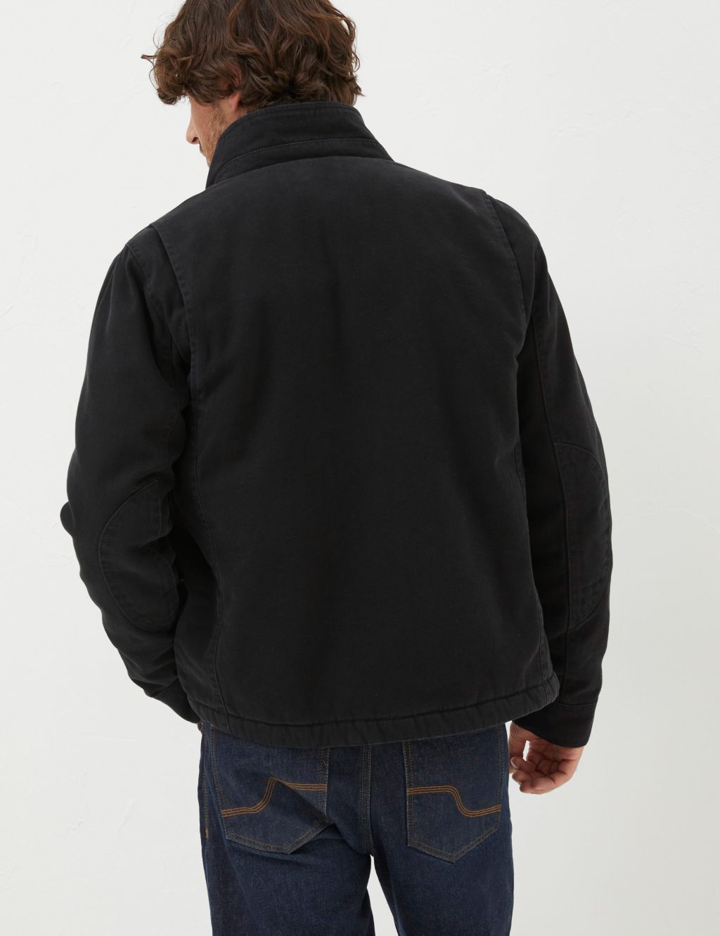 Pure Cotton Borg Lined Canvas Utility Jacket | FatFace | M&S