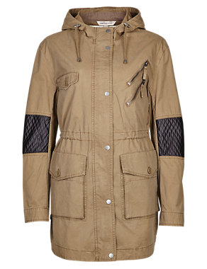 Pure Cotton Borg-Lined Parka Image 2 of 8